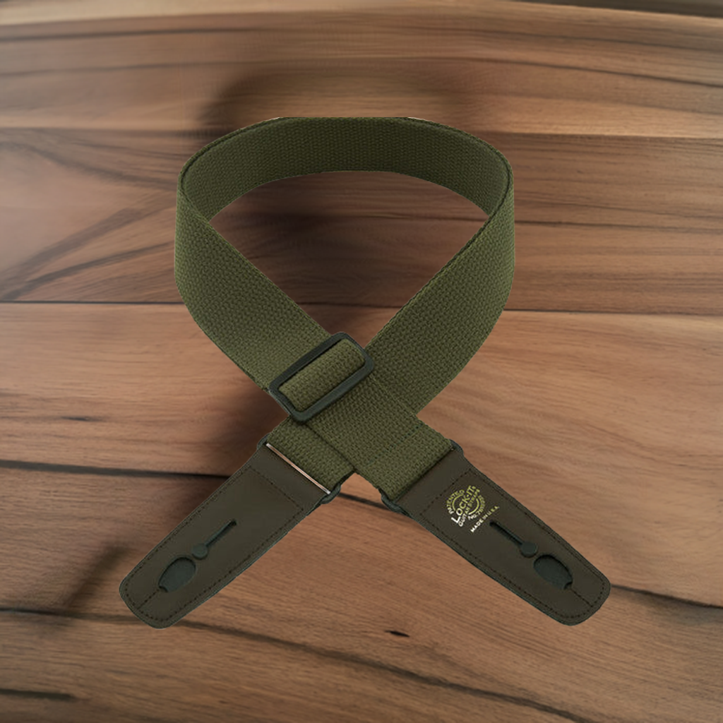 Lock It Cotton Olive Guitar Strap