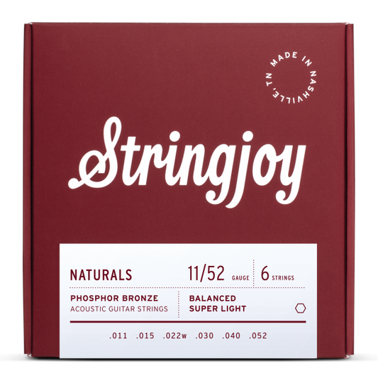 Stringjoy Acoustic Guitar Strings Super Light Phosphor Bronze 11-52