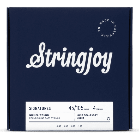 Stringjoy Bass Guitar Strings Long Scale Light Top Heavy Bottom Nickel Wound 45-105