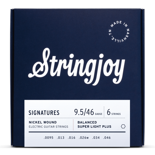 Stringjoy Guitar Strings Super Light Plus Nickel Wound Electric 9.5-46