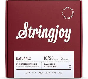 Stringjoy Naturals Acoustic Guitar Strings 10/50