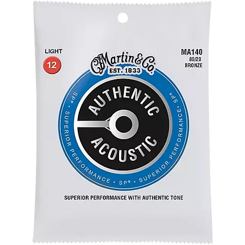 Martin 12 Light MA140 80/20 Bronze Acoustic Guitar Strings