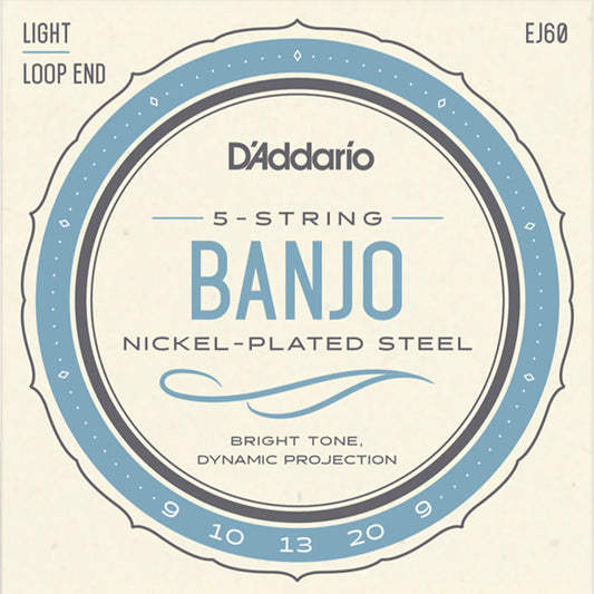 D'Addario Light Loop End Banjo Strings EJ60 10-20