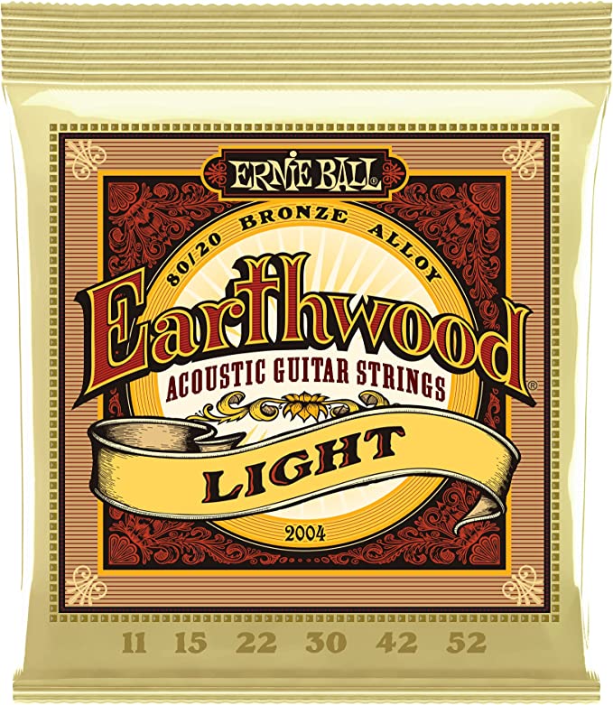 Ernie Ball Earthwood Light 80\20 Bronze Alloy Acoustic Guitar Strings 11/52