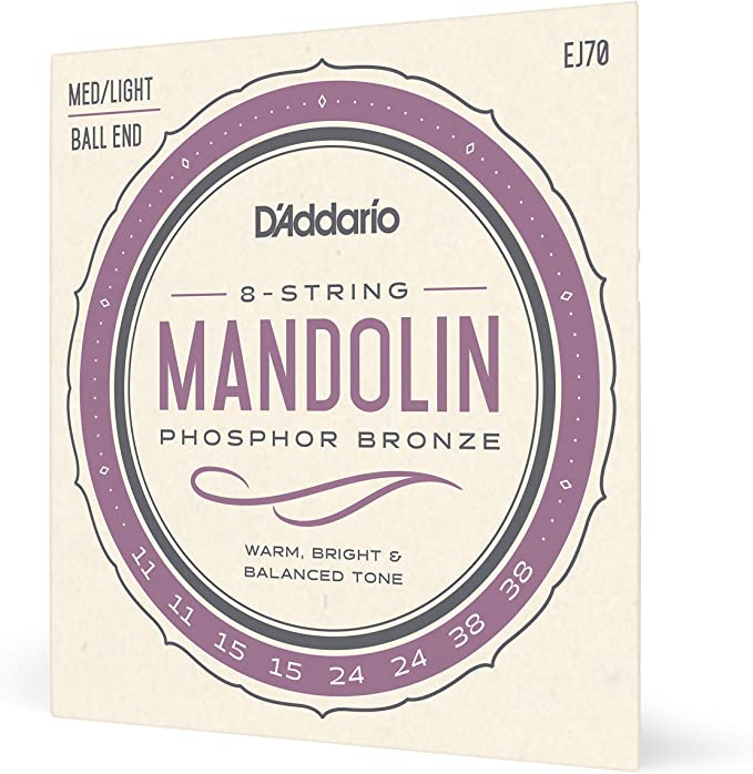 D'Addario Medium Light EJ170 Mandolin Strings Ball End Phosphor Bronze 11-38