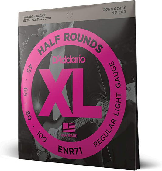 D'Addario ENR71 XL Half Rounds Regular Light Gauge Bass Strings 45-100