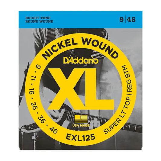 D'Addario EXL 125 Super Light Top Regular Bottom Nickel Wound Electric Strings