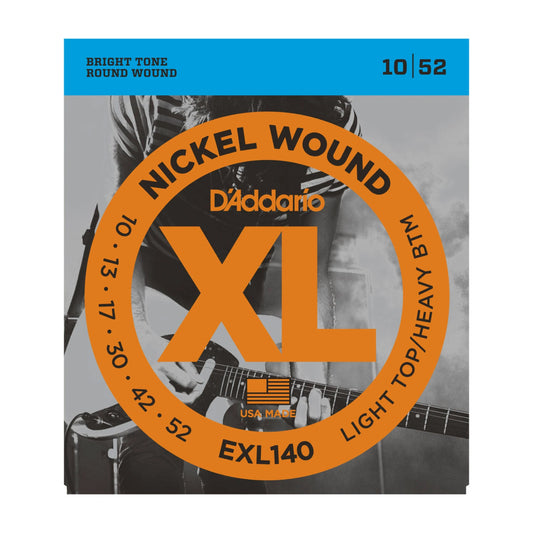 D'Addario EXL140 Nickel Wound Light Top Heavy Bottom 10/52 Electric Strings