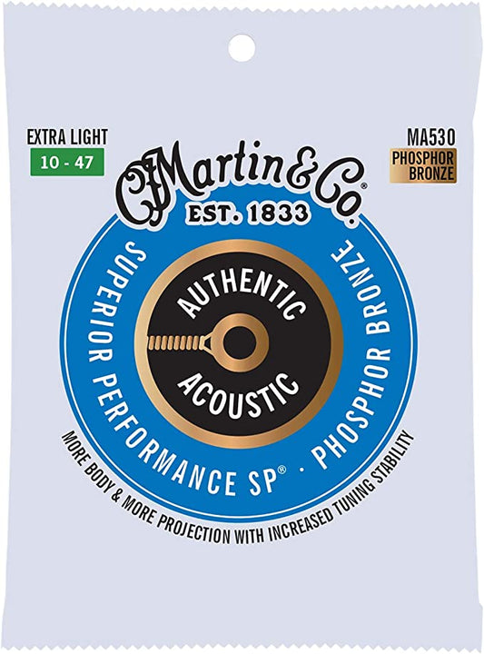 Martin 10-47 Ex Light MA530 Phosphorus Bronze Acoustic Guitar Strings