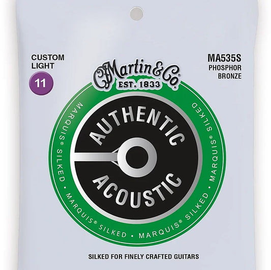 Martin MA535S Authentic Acoustic Marquis 92/8 Phosphor Bronze Custom Light Acoustic Guitar Strings 11-52